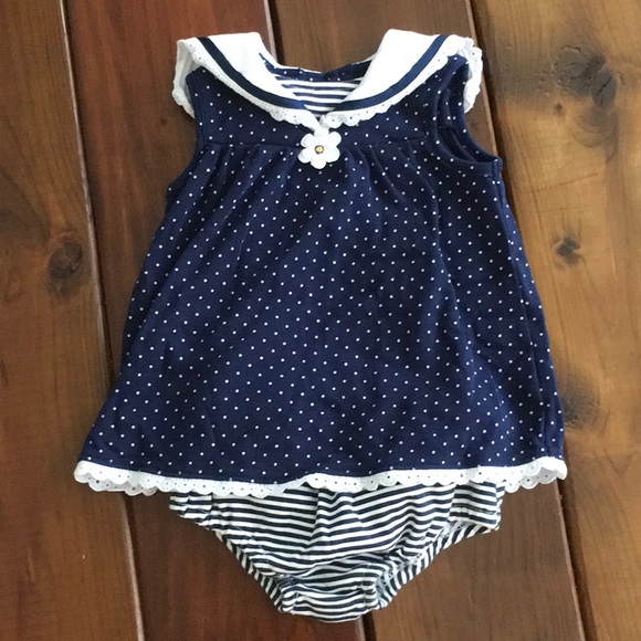Little Me Other - Baby girl sailor style dress - Little Me brand Little Me Other - Baby girl sailor style dress - Little Me brand